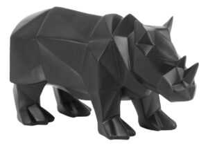 Time for home Černá dekorativní soška Origami Rhino