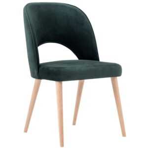 Nordic Design Zelená sametová jídelní židle Jolene