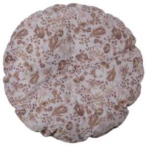 Hoorns Šedý sametový polštář se vzorem květin Tergi 45 cm