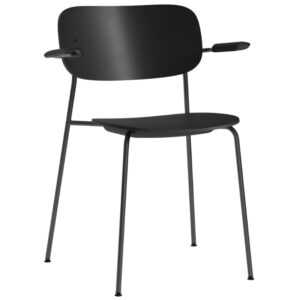 Černá plastová jídelní židle MENU CO s područkami