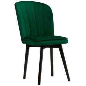 Tmavě zelená sametová jídelní židle MICADONI SKARN