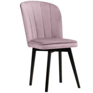 Růžová sametová jídelní židle MICADONI SKARN
