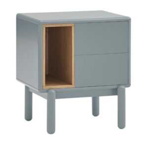 Modrošedý lakovaný noční stolek Teulat Corvo 48 x 35 cm