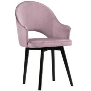 Růžová sametová jídelní židle MICADONI GABRO