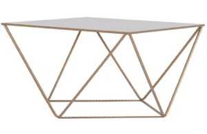 Nordic Design Zlatý kovový konferenční stolek Deryl 80 x 80 cm
