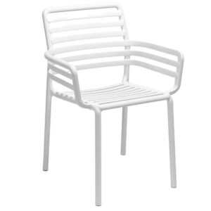 Bílá plastová zahradní židle Nardi Doga s područkami