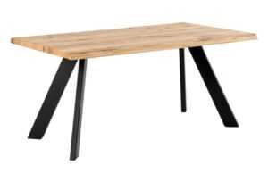 Dubový jídelní stůl Somcasa Lucina 180 x 95 cm s černou podnoží