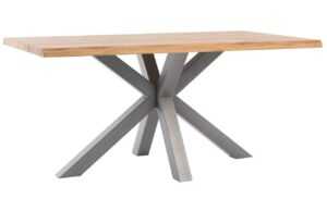 Dubový jídelní stůl Somcasa Grace 180 x 95 cm s šedou podnoží