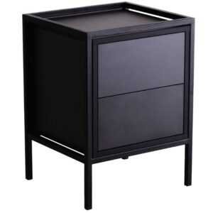 Nordic Design Černý noční stolek Skipo se zásuvkami 60 x 45 cm