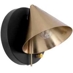 Černo zlaté kovové nástěnné světlo Somcasa Nela 18 cm
