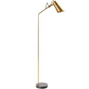 Moebel Living Zlatá kovová stojací lampa Cosima 143 cm