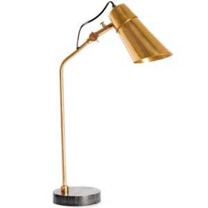 Moebel Living Zlatá kovová stolní lampa Cosima 64 cm