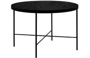 Černý dubový konferenční stolek MICADONI STEPPE 60 cm
