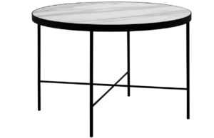 Bílý mramorový konferenční stolek MICADONI STEPPE 60 cm
