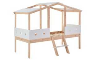 Bílá borovicová dětská postel Marckeric Compte 90 x 190 cm