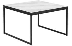 Bílý mramorový konferenční stolek MICADONI VELD 50 x 50 cm
