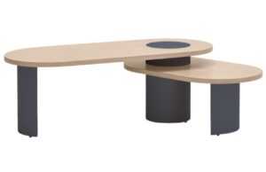 Modrý dřevěný konferenční stolek Teulat Nori 120 x 85 cm