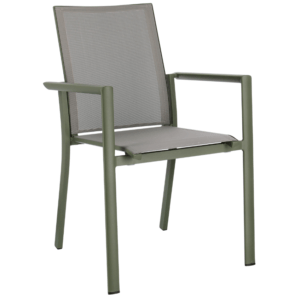 Šedo-zelená látková zahradní židle Bizzotto Konnor