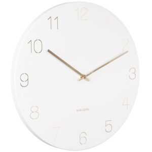 Time for home Bílé kovové nástěnné hodiny Charmie 40 cm