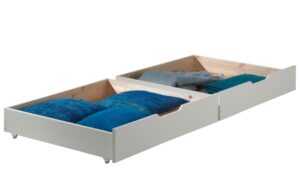 Set dvou bílých borovicových zásuvek k posteli Vipack Pino 97