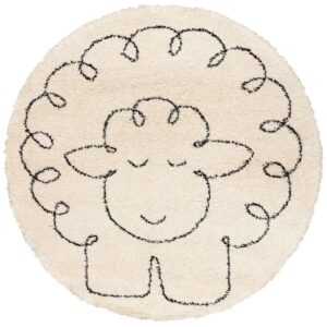 Yellow Tipi Béžový dětský koberec Fluffy Sheep 160 cm