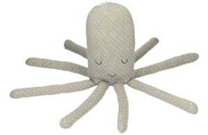 Yellow Tipi Šedá vlněná hračka chobotnice Octopus 45 cm