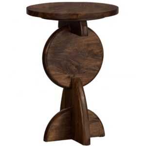 Hoorns Hnědý dřevěný odkládací stolek Norac 40 cm