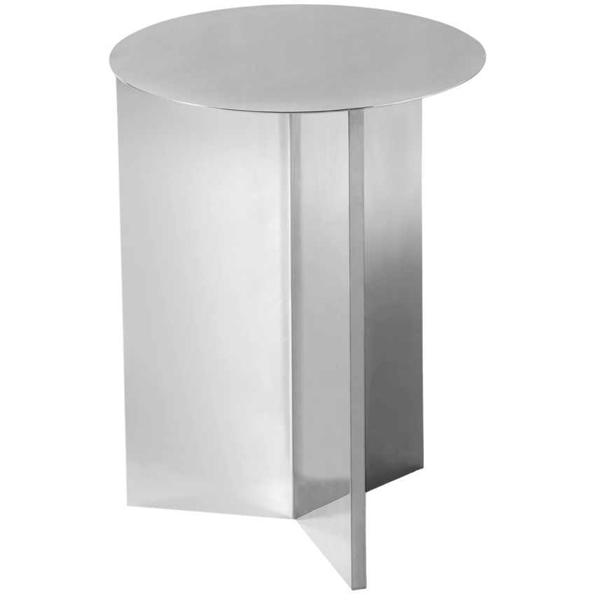HAY Stříbrný kovový odkládací stolek Slit High 35 cm