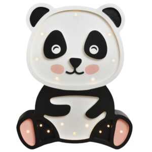 Peekaboo Černo-bílá dřevěná dětská LED lampa Panda 36 cm