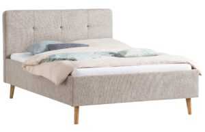 Béžová čalouněná dvoulůžková postel Meise Möbel Smart 140 x 200 cm
