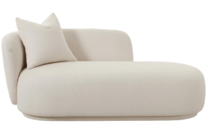 Nordic Living Krémově bílá čalouněná lenoška Rhamon 175 cm