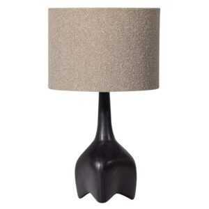 Hoorns Černá kovová stolní lampa Fuse s béžovým stínidlem