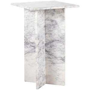 Bílý mramorový odkládací stolek Richmond Holmes 45 x 45 cm