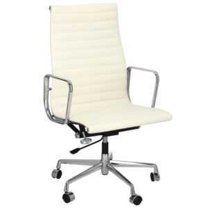 Office 360 Krémově bílá kožená kancelářská židle 119