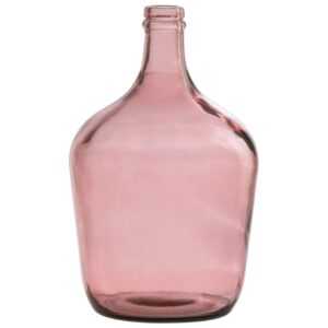 Růžová skleněná váza J-Line Sadona 30 cm