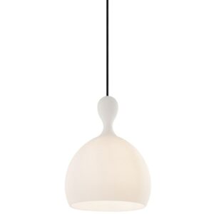 Opálově bílé skleněné závěsné světlo Halo Design Dueodde 24 cm