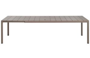 Nardi Šedohnědý hliníkový rozkládací zahradní stůl Rio 210/280 x 100 cm