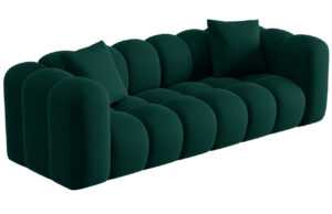 Lahvově zelená sametová třímístná pohovka Windsor & Co Halley 242 cm