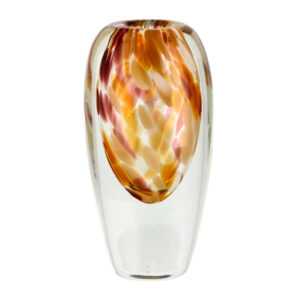 Villa Collection Hnědo-růžová skleněná váza Otea 21 cm