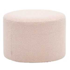 Růžový bouclé taburet Kave Home Kaeli 60 cm