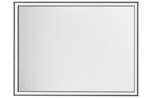 Černé závěsné zrcadlo s LED osvětlením Nova Luce Ambor 80 x 60 cm