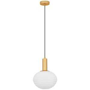 Bílo-zlaté skleněné závěsné světlo Nova Luce Allen 24 cm