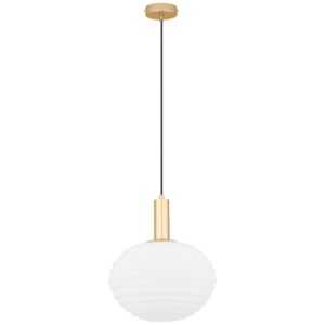 Bílo-zlaté skleněné závěsné světlo Nova Luce Allen 32 cm