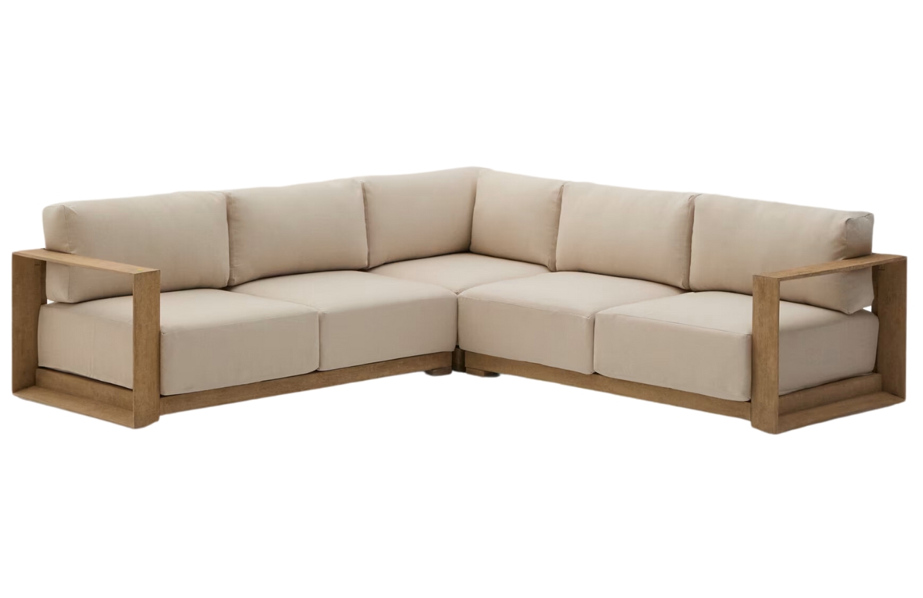 Béžová zahradní rohová pohovka Kave Home Ambra 248 cm