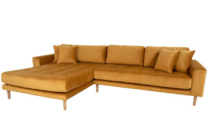 Nordic Living Sametová rohová pohovka Limo 290 cm