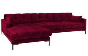 Micadoni Sametová rohová pohovka Mamaia 293 cm