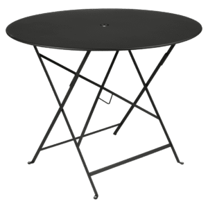 Černý kovový skládací stůl Fermob Bistro Ø 96 cm