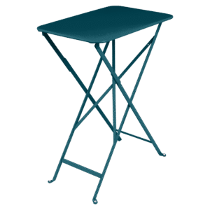Modrý kovový skládací stůl Fermob Bistro 37 x 57 cm