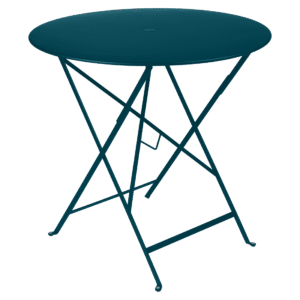 Modrý kovový skládací stůl Fermob Bistro Ø 77 cm