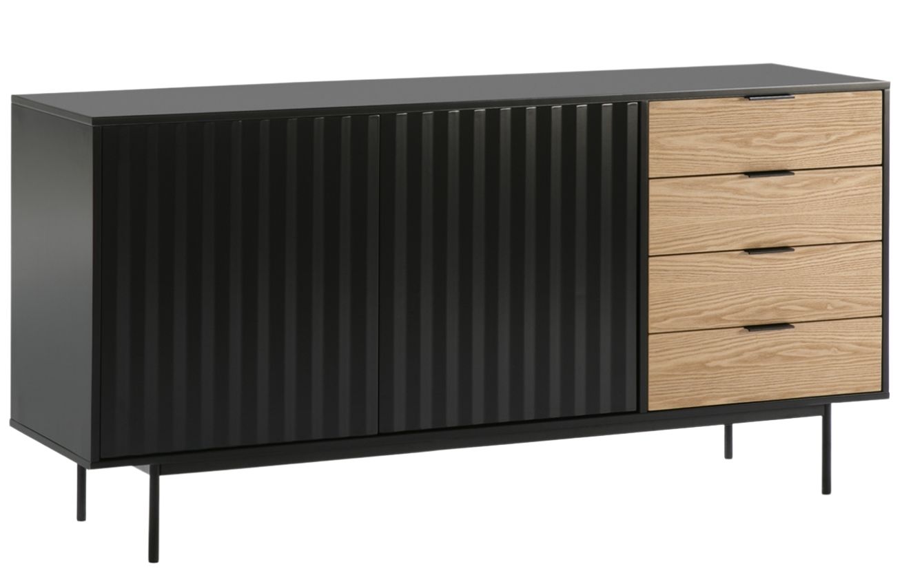 Černá lakovaná komoda Teulat Sierra 159.2 x 47 cm